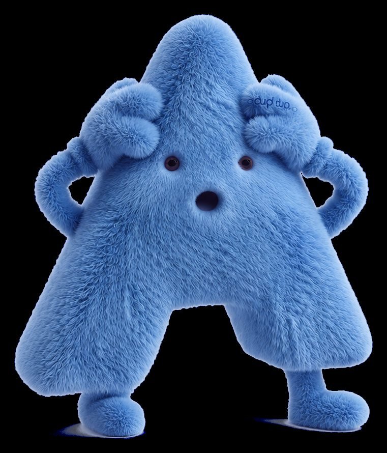 La mascota de AdUp, sorprendida con las manos en la cabeza